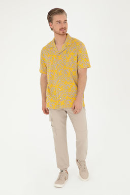 Erkek Jogger Fit Bej Kanvas Pantolon