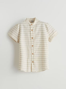 ?izgili Keten Kar???ml? Erkek ?ocuk G?mlek