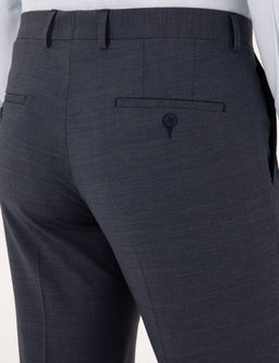 Koyu Mavi Slim Fit Y_n Kar___ml_ Kuma_ Pantolon