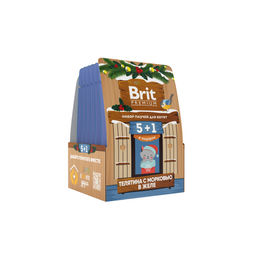 BRIT PREMIUM, Набор паучей для котят, Телятина с морковью в желе, 5+1, кормушка, 510г, 5076642  фото 2