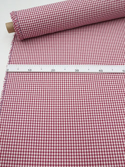 Брак(уценка) Пестрядь "Клетка (4*4 мм)" цв.малиновый, ш.1.45м, хлопок-100%, 130гр/м.кв