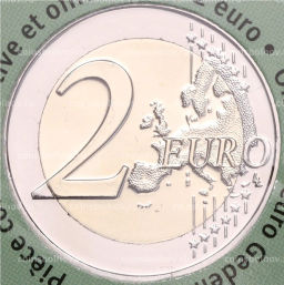 2 евро 2023 года Бельгия Новое искусство (текст на лицевой стороне блистера на фламандском и английском)