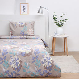 Постельное бельё 1,5сп Экономь и Я Цветочный вечер 143х215см, 145х214см,50х70см-1шт,60г/м2, микрофибра