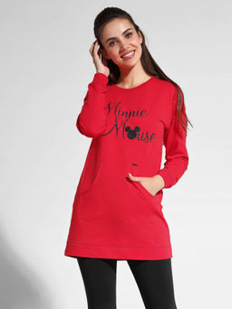 CONTE Хлопковая туника с мерцающей надписью Disney LTH 954 risky red risky red