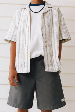 RUSTIC STRIPED BOWLING SHIRT - Zara фото 6