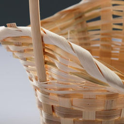 Корзина плетёная для хранения, 21×21×14 см, ручка h=15 см, бамбук