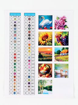 Алмазная мозаика 9 в 1 Природа, 14.5?14.5 см