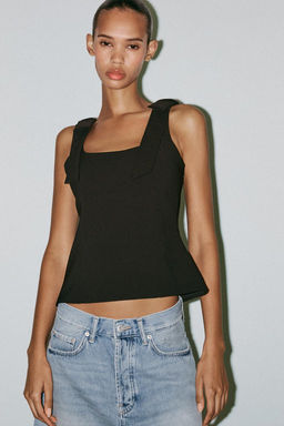 STRETCH TOP WITH BOWS - Zara фото 3