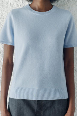 BASIC 100% CASHMERE SHORT SLEEVE TOP - Zara фото 13