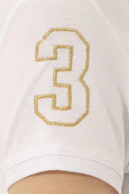 Женское белое трикотажное платье с воротником-поло - U.s. polo assn фото 6