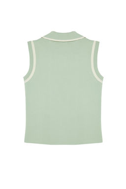 Trendyolmilla Lacivert Polo Yaka Renk Bloklu Triko Bluz TWOSS24BZ00244 фото 18