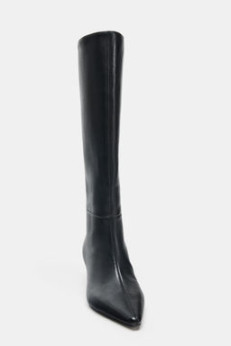 LEATHER HEELED BOOTS - Zara фото 4
