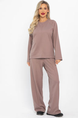 Костюм трикотажный Осенний комфорт (коричневый) К14680-30М - Lt collection фото 5