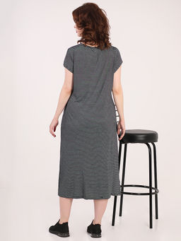 Платье летнее в полоску с рисунком повседневное - Almond фото 3