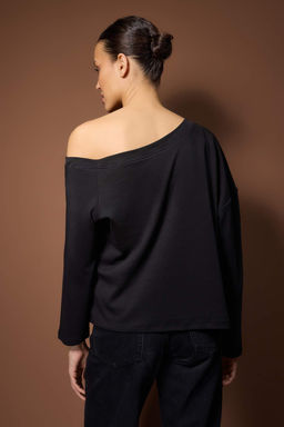 Siyah Dusuk Omuzlu Dantel Detayl? Orme Bluz TWOAW26BZ00253 - Trendyolmilla фото 4