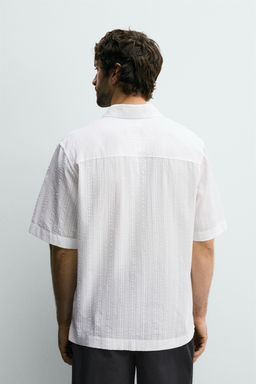 CAMISA JACQUARD RAYAS / Blanco - Zara фото 3