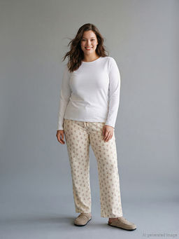 Kalp Desenli Kad?n Pijama Alt?