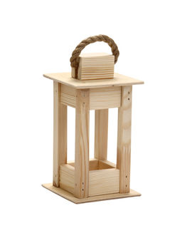Фонарь декоративный, 9×9×18 см, деревянный, цвет натуральный