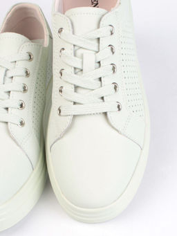 05-PDD162-2 LT. GREEN Кроссовки женские (натуральная кожа)