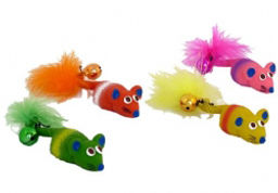 Игрушка "Мышка с бубенцом", латекс, 11см (Latex mouse with bell in assorted colours) 240001 240001