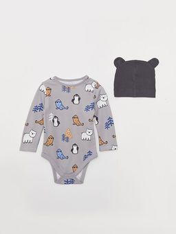 Bisiklet Yaka Uzun Kollu Bask?l? Erkek Bebek 3l? Tak?m - Waikiki фото 2