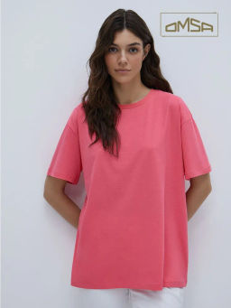 OmT_D1301 Фуфайка (футболка) OVERSIZE, COTTON - blu notte - Omsa фото 9