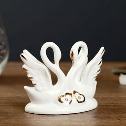 Фигурка под фарфор 2 лебедя изящество, стразы, 10?5?9 см