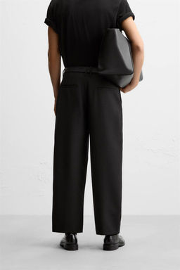 RELAXED FIT PLEATED TROUSERS - Zara фото 3