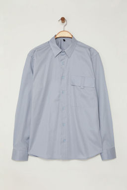 TRENDYOL MAN Limited Edition Gri Oversize Fit Cep Detayl? %100 Pamuk Gomlek TMNAW25GO00019 - Trendyolmilla фото 8