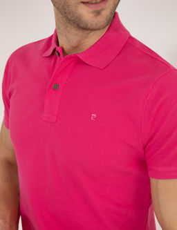 Pembe Slim Fit Polo Yaka Basic Ti__rt