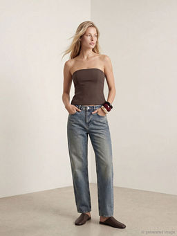 Y?ksek Bel Straight Fit Kad?n Jean Pantolon