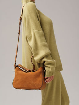 Замшевая сумка Deboro 30610 коричневый лист