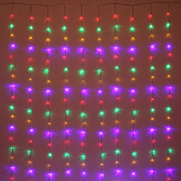 Гирлянда для дома ЗАНАВЕС "Водопад" ш3,0* в2,5 м 360 ламп LED, прозрач.пров, 8 реж, IP-20, Мультицвет (возможность соединения)