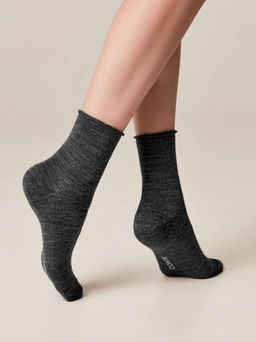 Цена за 2 пары. Носки Удлиненные CONTE COMFORT Удлиненные теплые носки с шерстью темно-серый - Conte elegant фото 10