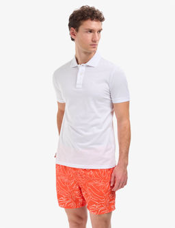 Beyaz Slim Fit %100 Pamuk D__meli Polo Yaka Basic Ti__rt