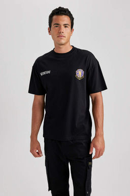 Футболка Wednesday Comfort Fit с круглым вырезом и короткими рукавами из 100 % хлопка - Defacto фото 4