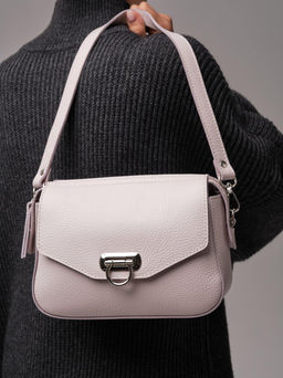 Сумка кожаная через плечо Azaro 3684 розовый дым