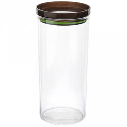 "Феличита" Банка для сыпучих продуктов пластмассовая 0,7л, д8,2см, h18,3см, прозрачный, прижимная крышка с силиконовым уплотнителем (Китай)