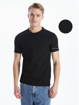 Bisiklet Yaka K?sa Kollu Erkek Dokulu Ti??rt