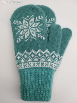 Белые варежки с серой резинкой - 305.173 - Ангорочка фото 4