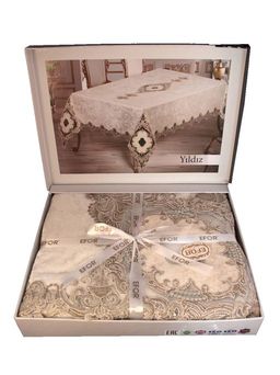 Скатерть EFOR YILDIZ 160*220 кремовый  фото 2