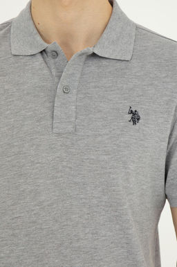 Мужская серая меланжевая базовая футболка - U.s. polo assn фото 14