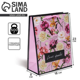 Цена за 2 шт. Пакет ламинированный «Самой красивой», MS 18 х 23 х 8 см