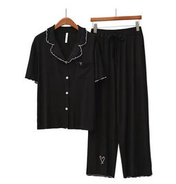 K11638 Костюм домашний: брюки и рубашка ЧЕРНЫЙ