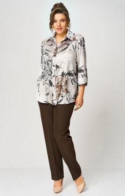 Костюм БелЭльСтиль 877/609 бежево-коричневый фото 3