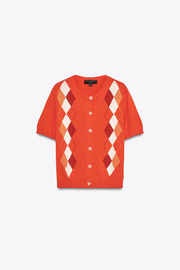 ARGYLE KNIT CARDIGAN - Zara фото 6