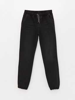 Slim Fit Beli Lastikli Erkek ?ocuk Jean Jogger Pantolon