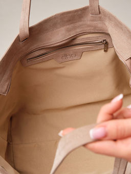 Замшевая сумка шоппер Texas DBR 31390 ваниль  фото 10