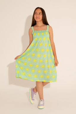 Мятное трикотажное платье без рукавов для девочки Неожиданная скидка в корзине