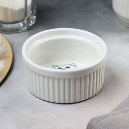 Рамекин керамический «Кушай», 9.5×4.5 см, 200 мл, цвет белый